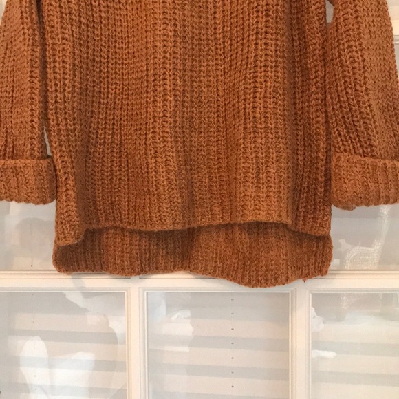 NWOT Leonardo Zeng burnt orange scoop neck sweater - Picture 4 of 5
